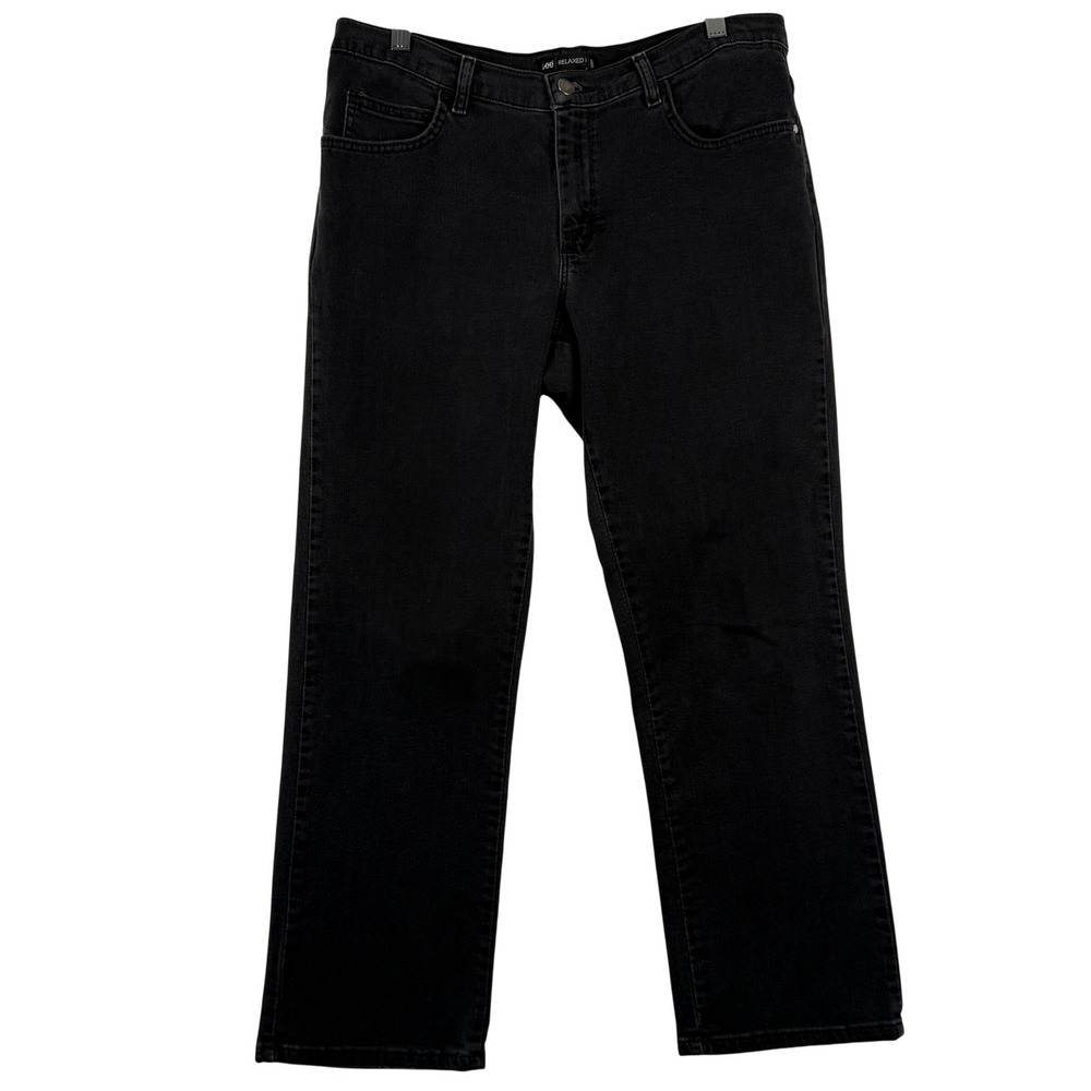 Lee 12P Relaxed Fit Mom‎ Jeans Black Straight Leg Stretch Denim 305181C Y2K 90s